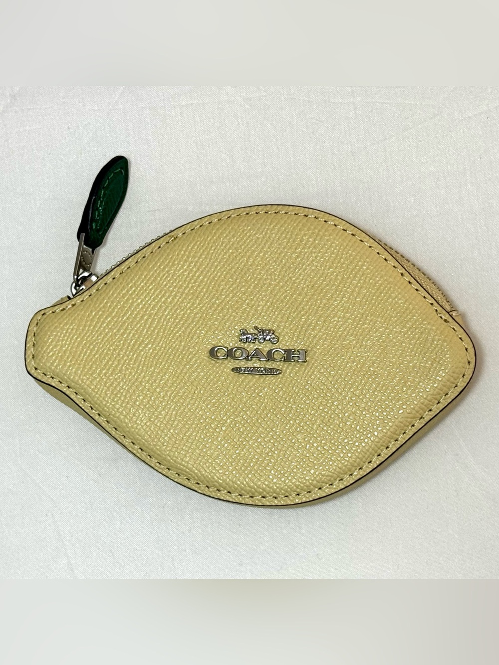 Coach Yellow Lemon Coin Case Purse NWOT